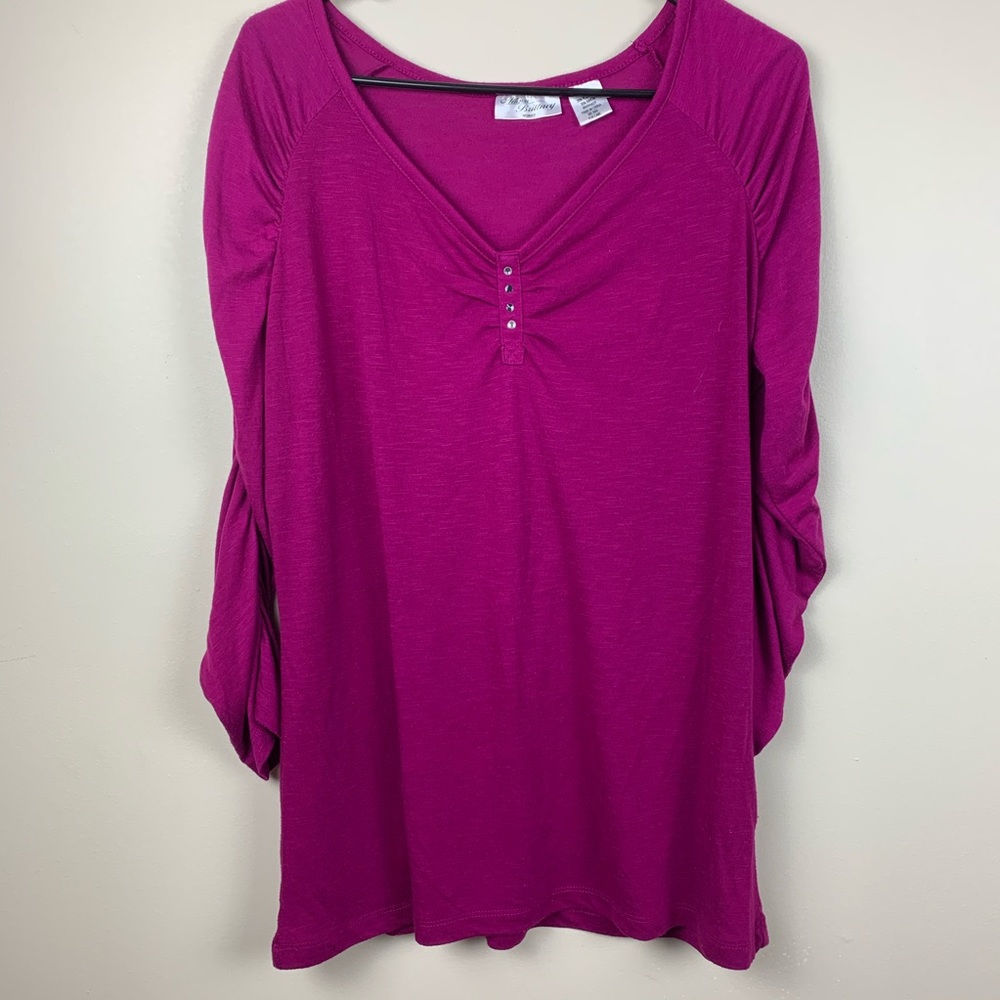 Allison Brittney Fuchsia Long sleeves 1X